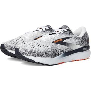 Brooks Ghost 16 Sneakers voor heren, wit/peatcoat/oranje, 40,5 EU, White Peatcoat Oranje, 40.5 EU