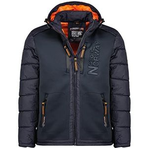 Geographical Norway Beachwood Heren - Warme gewatteerde jas voor heren - Warme winterjas voor heren - Winddichte jas met lange mouwen - Vulling van lichte stof, Marineblauw, 3XL
