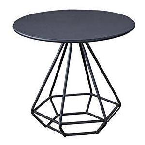 Nachtkastjes Smeedijzeren bartafel, grote metalen ronde salontafel woonkamer slaapkamer bank zij salontafel balkon vrije tijd theetafel mand tafel (kleur: zwart, maat: 60 * 60