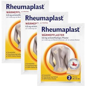 Hansaplast Reumaplast, set van 3 warmtepleisters, 2 stuks (18 x 12 cm)