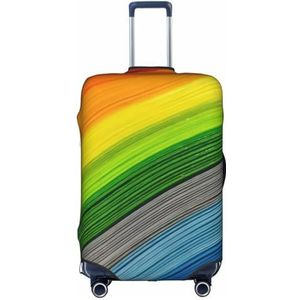 OPSREY Regenboog Rose Gedrukt Koffer Cover Reizen Bagage Mouwen Elastische Bagage Mouwen, Regenboog Kleur Streep, XL