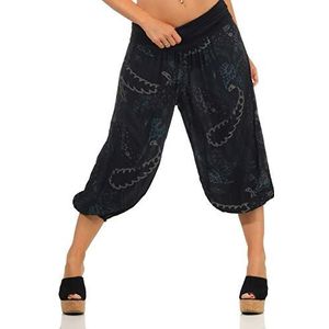 Malito - Capri 7186 - Pofbroek - Zwart - Korte Aladdinbroek met Opdruk