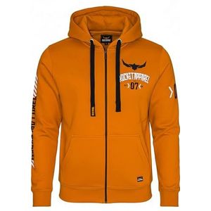 ROCK-IT Apparel I Hooded Jacket Men ""Racer 07"" I Sweatjacket Heavy Hoodie I zipper hoody I S-5XL I Ziphood met capuchon I rits en fleece binnenkant I Kleur Oranje 5XL