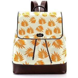 Gepersonaliseerde casual dagrugzak tas voor tiener oranje surfblad schooltassen boekentassen, Meerkleurig, 27x12.3x32cm, Rugzak Rugzakken
