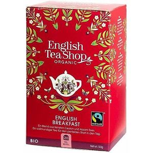 Zwarte thee Engels Breakfast Bio – English Tea Shop – 20 zakjes – 50 g