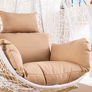 eistoel kussen Schommelstoel hangend buiten Zonbestendig hangmatstoelkussen, alleen dikkere stoelkussens met hoofdsteun en armleuningen(Color:Khaki)