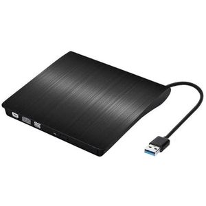 USB 3.0 Slanke Externe Dvd-rw Cd-brander Brander Lezer Speler Optische Schijven Dvd-rom-speler Plug Play Gebruiksvriendelijk(Black)