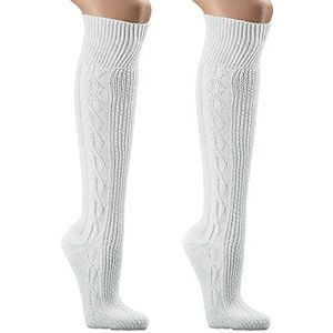 krautwear Klederdrachtkousen voor dames en heren, klederdrachtkous, wit, 2 x zuiver wit, 39-42 EU