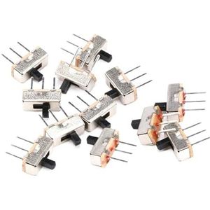 100 stuks SS12D00 mini-aan-uitschakelaar 3-polige schuifschakelaar 1P2T 2-standen tuimelschakelaar greeplengte: 3 mm