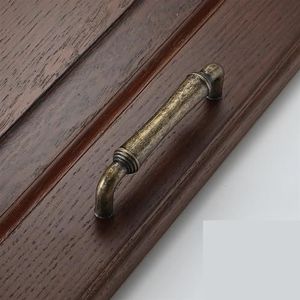 ROBAUN Metalen antieke kledingkast kast trekgrepen retro messing 128 mm keukenlade kast deurgreep meubelknoppen 1 stuk (kleur: 659-96 mm)