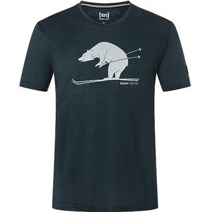 Super.Natural Skiing Bear T-shirt voor heren, functioneel shirt, outdoorshirt