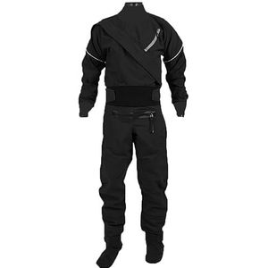 Droogpak Waterdicht En Ademend Heren Kajak Droogpak, Ritssluiting Aan De Voorkant Zeil Kajakuitrusting, Voor Peddelen, Vissen, Varen, Kanoën, Toeren, Zeilen,Black-XXL