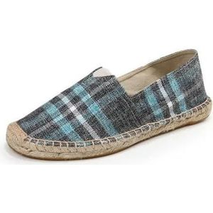 ZIRIA Vrouwen Zomer Linnen Ademend Casual Flats Schoenen Heren Espadrilles Loafers Canvas Schoenen Visser Rijden Schoeisel, Linnen Groen, 43 EU