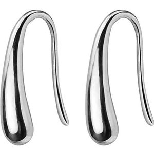 Oorbellen S925 zilveren oorbellen, dames Japanse stijl eenvoudige glanzende druppelvormige oorhaken gepersonaliseerde geometrische oorsieraden for vrouwen paar S925 zilver