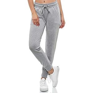 Smith & Solo Joggingbroek voor dames, sportbroek voor dames, katoen, sweatpants, slim fit, vrijetijdsbroek, lang, trainingsbroek, fitness, hoge taille, jogger, hardloopbroek, modern, grijs, S