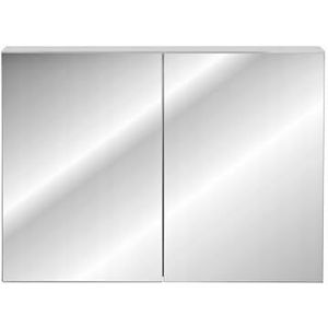 Badkamerkast hangspiegel Rosino 90 cm wit mat glazen planken