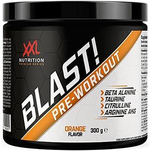 XXL Nutrition - Blast! Pre Workout - Citruline Malaat, Beta-Alanine, Taurine, Arganine AKG & Cafeïne - Pre Workout Energy Drink Supplement Krachttraining - Orange - 300 Gram