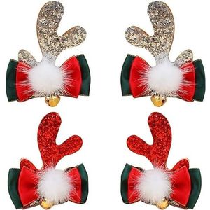 Haarspeldjes 4 Stks Kerst Haar Clip Leuke Rendier Gewei Oren Haar Accessoire Gewei Hoofdtooi Haarspeld voor Kerst Party