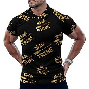 Gouden Bruid Stam Grappige Mannen Polo Shirt Korte Mouw T-shirts Klassieke Tops Voor Golf Tennis Workout