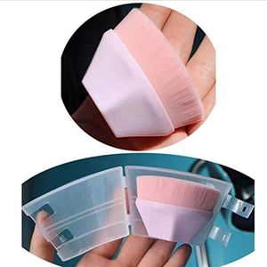 Zeshoekige diamant korte handvat magische basis make-up borstel hoge kwaliteit vloeistof bb crème blush borstel