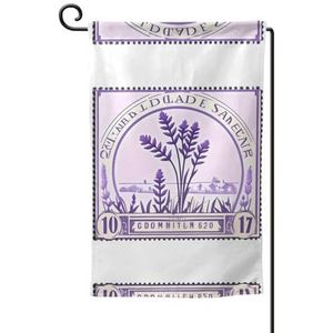 Lavendel stempel tuin vlag dubbelzijdige boerderij tuin vlag lente zomer buiten decoratie 30x45 cm