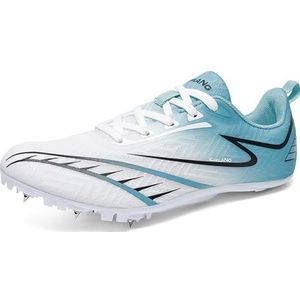 ZHENSI Atletiekschoenen Heren Dames Sprint Hardlopen Race Spikes Sneakers Lichtgewicht Professionele Springschoenen,Blauw,35 EU