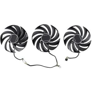 Computerkoelingsonderdeel voor RTX 4080 4090 Ventus 3X 12G OC grafische kaartventilator RTX4080 RTX4090 vervangende grafische kaart, GPU-koellichaam (ventilator, 3 stuks)