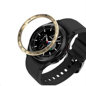 GIOPUEY Bezel Ring Compatibel met Samsung Galaxy Watch 4 Classic 42mm, Bezel Styling Ring beschermhoes, aluminiumlegering metalen beschermende horlogeband - E-Gold
