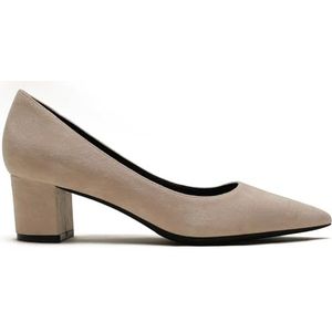 Hakken - Elegante Pumps Vrouwen-Sexy Blok Hak Spitse Teen Gesloten Avond-Feest Luxe Mode-Schoen Vrouwelijke Hak 28-CHC-19FA, 13 abrikoos, 38.5 EU