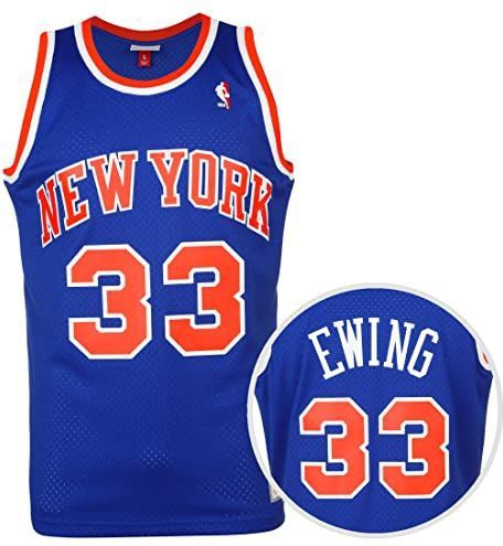 New York Knicks Patrick Ewing 1991 Road Swingman Jersey, Blauw, L