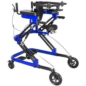 SAYEYBU Multifunctional Rehabilitation Walker Wheels with Brakes, Quick Fold Design, Height, Back, Support Width Adjustable, Walker for People With Mobility Difficulties,Blauw,2 in 1