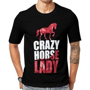 Crazy Horse Lady T-shirt met korte mouwen voor heren, ronde hals, print, casual T-shirt, tops, 4XL