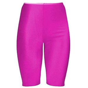 Hamishkane Nieuwe Dames Plain Shiny Nylon Lycra Stretchy Dans Running Sport Fietsen Shorts, Neon Roze, 38-40