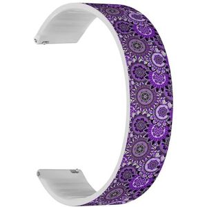 RYANUKA Solo Loop band compatibel met Ticwatch Pro 3 Ultra GPS/Pro 3 GPS/Pro 4G LTE/E2/S2 (Vintage Mandala) Quick-Release 22 mm rekbare siliconen band band accessoire, Siliconen, Geen edelsteen