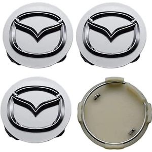 4-delige Naafdoppen voor Mazda Atenza MX3 CX3 CX5 2 3 6 323 626 RX8 RX7 56MM, Wieldecoratiedeksel, Wieldoppen, Naafdop, Stof/Waterdicht/Slijtvast/Met logo