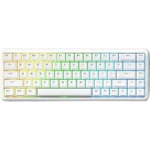AK680MAX Bekabeld mechanisch toetsenbord met magnetisch design met lage latentie en ergonomische zijsnijmachine voor kantoor- en spelgebruik, compatibel met verschillende systemen, wit