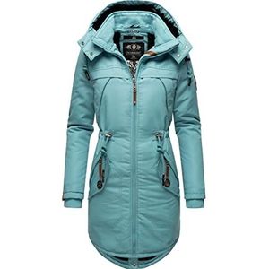 MARIKOO Kamii Warme winterparka voor dames, met afneembare capuchon, XS-XXL, Misty Blue, XL