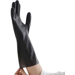 Keuken Silicone Cleaning Handschoenen Unisex Black Waterproof Dish Washing Mittens For Huishoudelijke Scrubber Rubber Afwassen Handschoenen (Size : L)