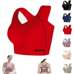 Houdingcorrigerende Push-up Bh Voor Oudere Vrouwen, Volle Cup, Grote Maat, Ademend En Naadloos(Red,6X-Large)