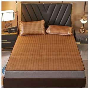 CYJAZNHH Gecarboniseerde bamboe koelmat, dubbelzijdig opvouwbaar, meerdere maten(100 * 195cm)