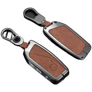 Autosleutel beschermhoes Voor Bmw G07 LCI 740Li 735i X7 X1 U11 I7 IX XM 2023 2024 7 Serie Zinklegering + Lederen Fob Sleutelhanger Slimme Afstandsbediening Case Cover(1 UK)