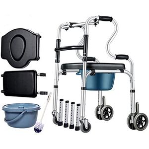 KRXSOBNV, Looprek Loophulpmiddel, in hoogte verstelbare aluminiumlegering 4 wielen met rem Afneembare zitting Ouderen Gehandicapten Senioren verlangen naar ，Looprek