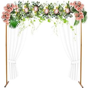 2 m x 2 m metalen bruiloftsboog, achtergrondstandaard, gouden ballonnenboogkit, vierkant, metalen frame, bloemenboog, tuinboog, rozen, boog voor bruiloft, feest, decoratie