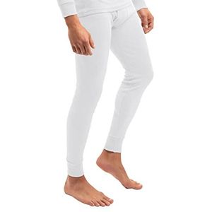MT Thermische onderbroek voor heren, licht, warm ondergoed lang met zachte binnenkant, wit, M