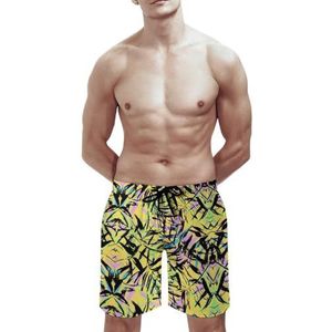 SANYJRV Mannen Hawaii Shorts, Strand Tropische Ademende Korte Broek, Stretch Trekkoord Pocket Zwembroek, Kleur 3, 3XL