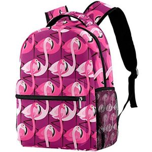 Rugzak Lichtgewicht Daypack Rugzak voor Shool Purple Flamingo Patroon