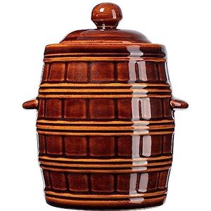 KADAX Aardewerkpan, dichte keramische pot met watergoot en deksel, vaatwasmachinebestendige aardewerkpan, fermentatiepot van keramiek, inlegpot voor komkommers (12 liter)