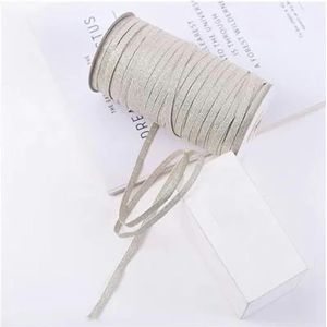 5 yards/lot 6mm elastisch lint gouden draad glitter elastische spandex band voor trim naaien stof DIY kledingstuk accessoires-gliiter beige-5yard