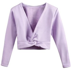 Ballet Dance Wrap Tops Meisjes Ballet Wrap Tops Kinderen Lange Mouw Dans Trui, Fluwelen Inner Dance Training Wrap Top, Yw824-09, 170 cm