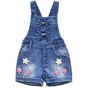 Yao Zomer kleine meisjes katoenen denim bretels rompertjes, Bloem, 3 jaar